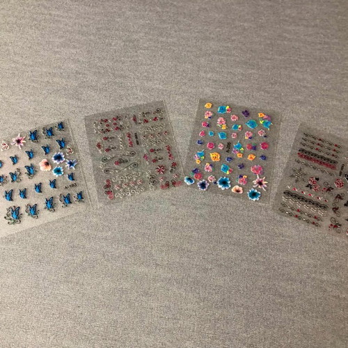 3D Nail Stickers New Pack of 4 Pieces