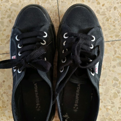 Superga black sneakers like new, size 36