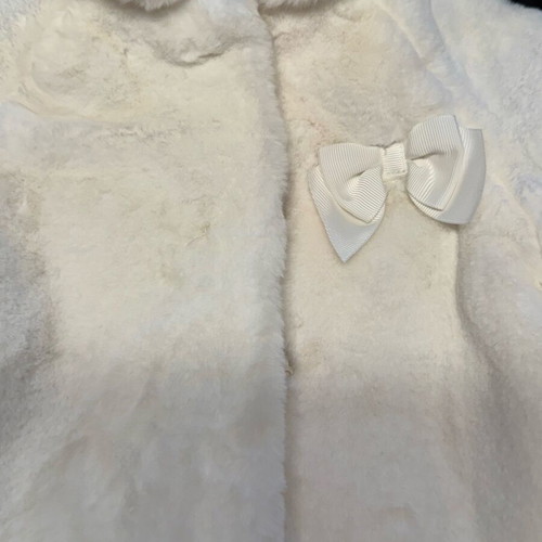 Mayoral white baby fur coat new for 12-month-old girls
