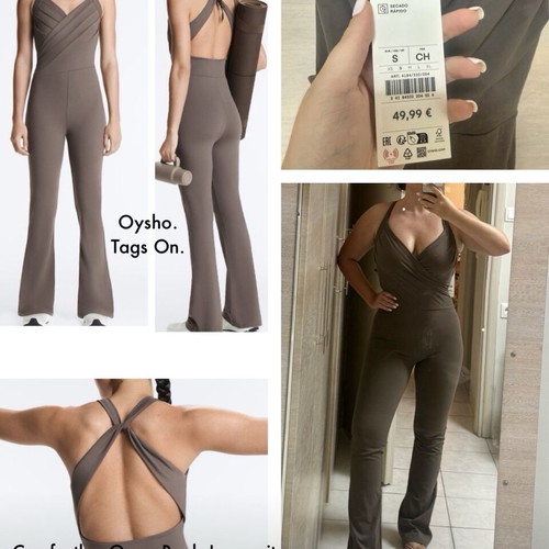 Oysho Comfortlux open back flared jumpsuit leggings, size S