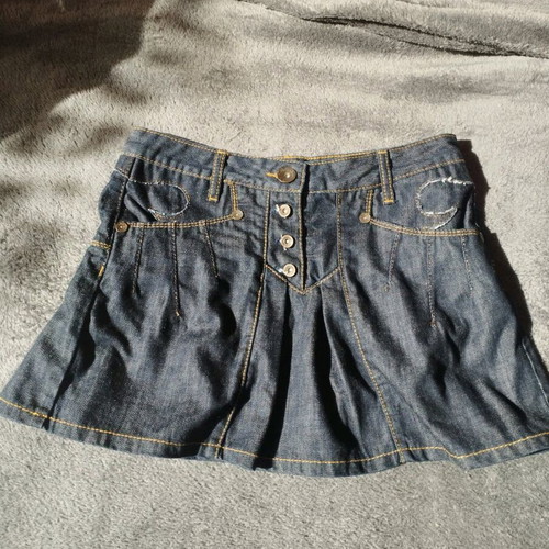 Staff and Co pleated denim skirt medium low waist like new, blue