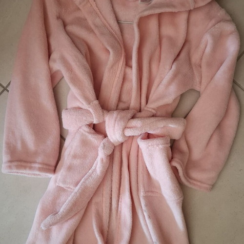 H&M Kids Fleece Robe Used, Pink Butterfly Design, Size 122-128 cm