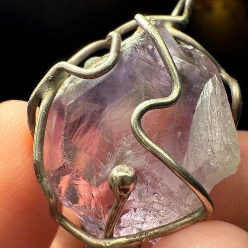 Handmade pendant with amethyst semi-precious stone like new