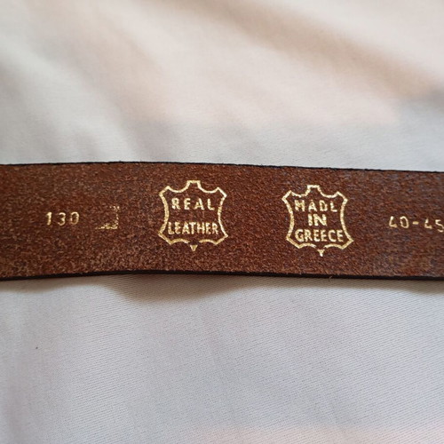 Men's leather belt 130cm used, brown, genuine leather