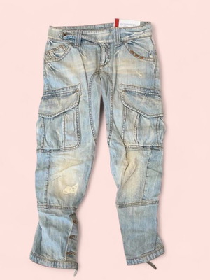 Gas Jeans γυναικείες cargo βερμούδες μέγεθος 25 σαν καινούργιες, μπλε