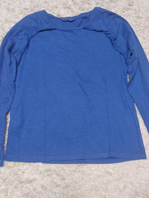 Cotton Mango blouse with ruffle like new, blue, size 140 cm