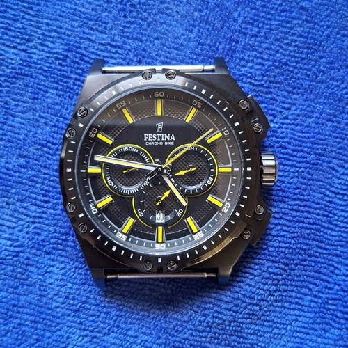 Festina F16971/3 Chrono-Bike wristwatch like new, black and yellow