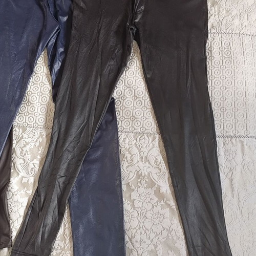 Calzedonia women's leather-look leggings pants used, size Small, pack of 4