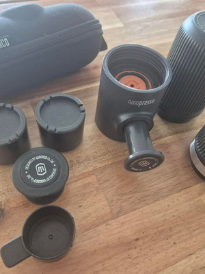 Wacaco Nanopresso Manual Coffee Maker 18bar with 8gr Coffee Container and Barista Kit like new