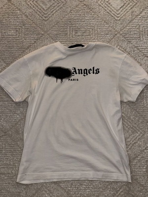 Palm Angels Paris T-shirt με σχέδιο σε σπрей, σε λευκό, μέγεθος XL