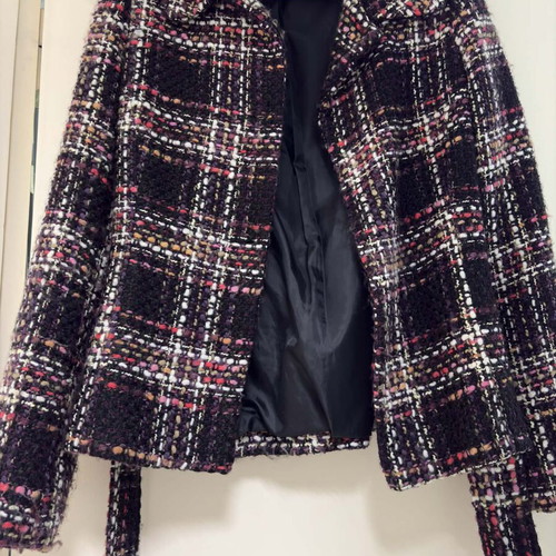 Teddy checked jacket used, size S, multicolor