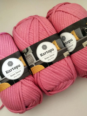 Kartopu Home Decor knitting yarn new, pack of 3, bright pink