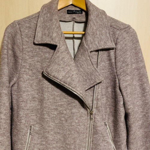 Emery Rose gray jacket new with zipper and collar