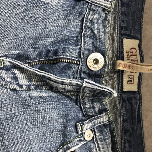 Guess jean shorts size 28 like new, white and blue