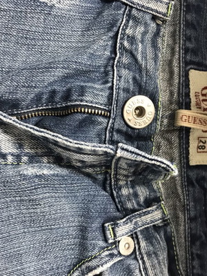 Guess jean shorts size 28 like new, white and blue