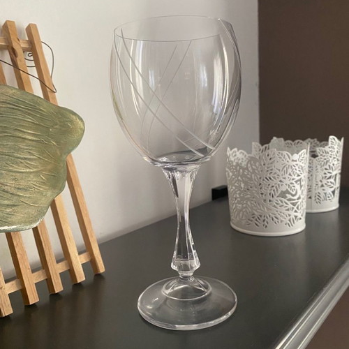 Crystal wine glasses like new, set of 24, hand-engraved
