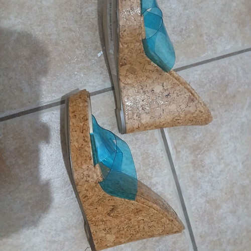 Exe women's blue-beige platform sandals size 38