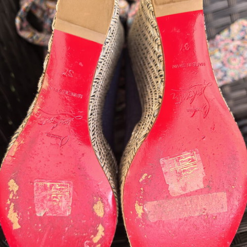 Christian Louboutin high heel shoes, size 37, blue