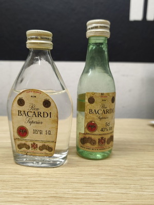 Mini Bacardi vintage collectible bottles like new