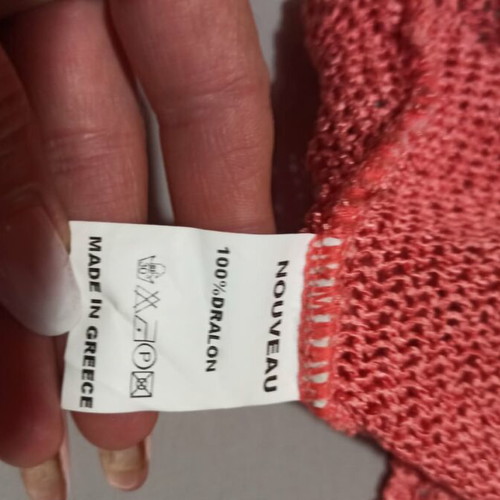 Knitted summer sweater coral color size S like new