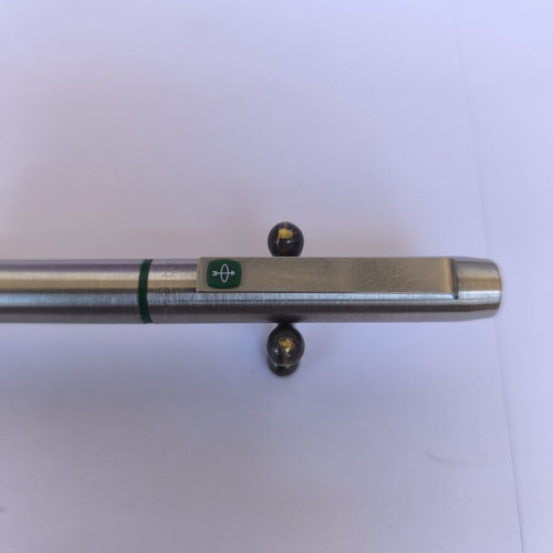 Parker 25 pen used, stainless steel with green details