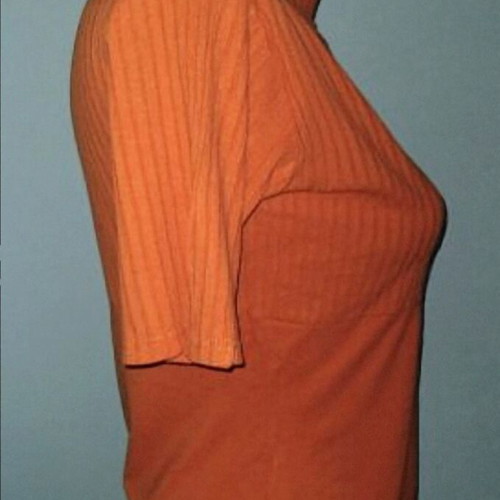 Street One ribbed branded blouse like new, orange, universal size M-2XL
