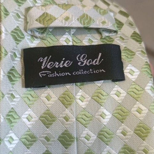 Silk tie new, gray and light green