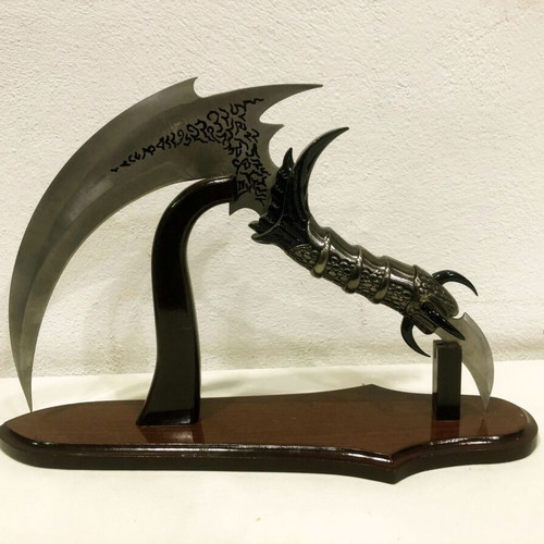 Decorative stainless steel knife with stand like new