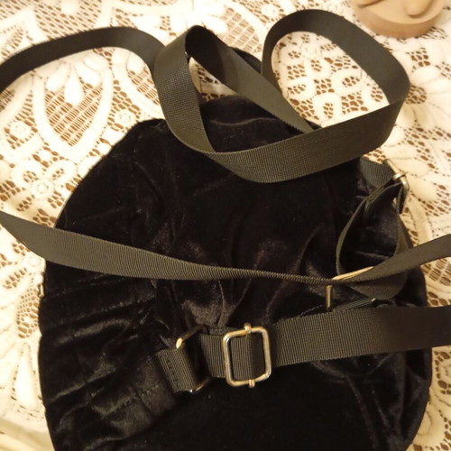 Black velvet backpack like new