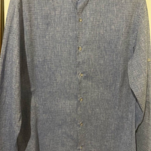 Fusaro Antonio 100% linen shirt with mandarin collar, like new