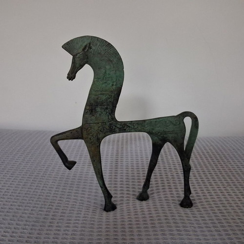 Bronze horse geometric period museum replica 22cm like new