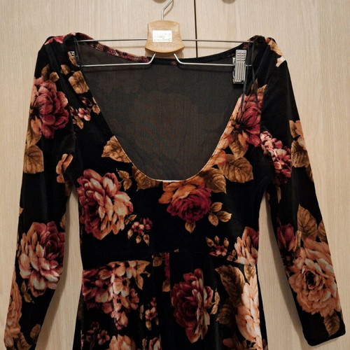 Velvet floral dress New Look like new, multicolor, size S