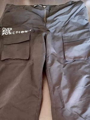 Zara αντρικό μαύρο παντελόνι XL με cargo τσέπες και λάστιχο αστραγάλου