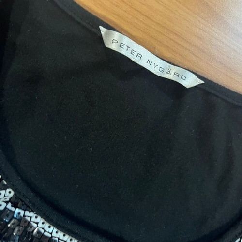 Sequin top blouse L like new, black and white