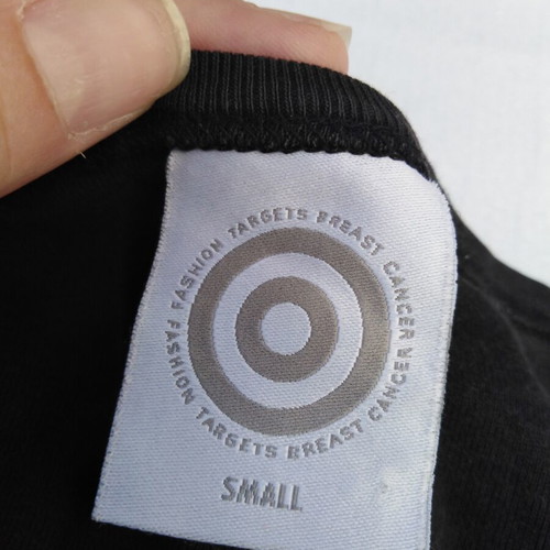 Black Y2K tirante top like new with colorful Fashion Targets Breast Cancer design