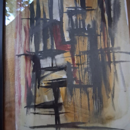 Painting "Dead Nature" expressionist, like new, signed, framed 20×26cm