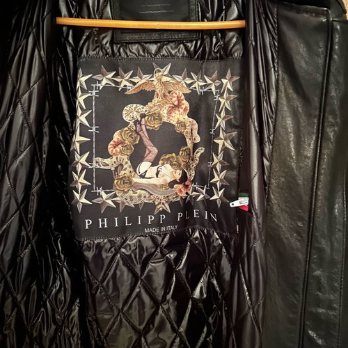 Philipp Plein leather jacket black new, size L