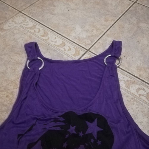 Women's blouse used M/L purple with rings on straps