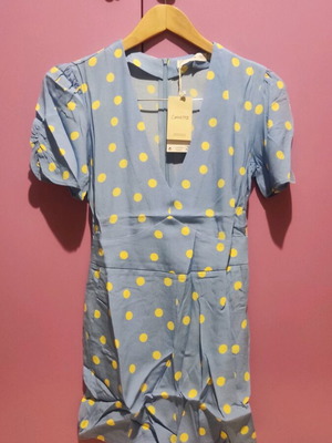 Ολόσωμη φόρμα Mango Polka Dot με φουσκωτά μανίκια και τσέπες, καινούργια