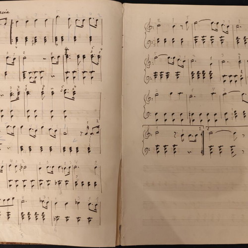 Old Sheet Music Notebook handwritten, used, 1950s-60s