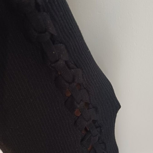 Zara black midi knitted dress with side braid details, like new