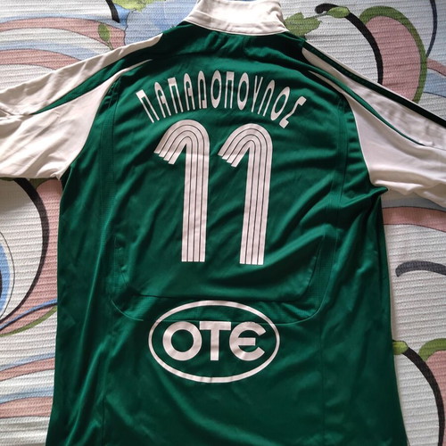 Panathinaikos Authentic Vintage 2007-08 Football Jersey Papadopoulos #11 Large