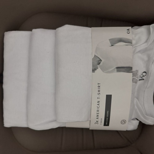 T-shirt V 100% cotton pack of 3 new, white