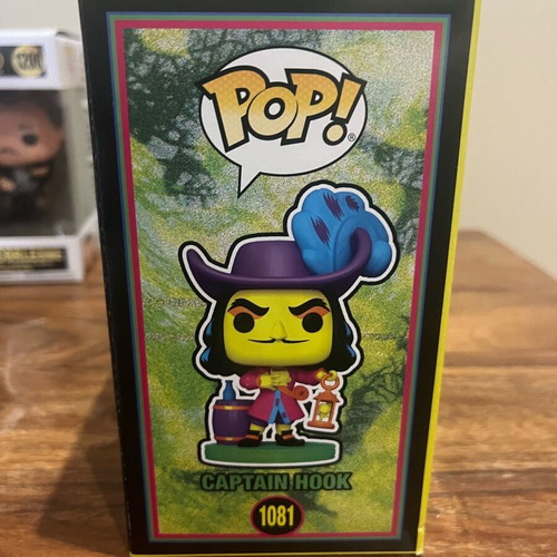 Funko Pop! Disney Captain Hook Black Light 1081 new with Hot Topic sticker