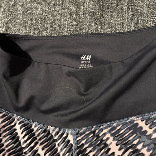 H&M 3/4 Gym Leggings Grey Pink Like New