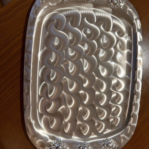Silver-plated decorative tray used