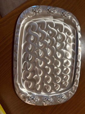 Silver-plated decorative tray used