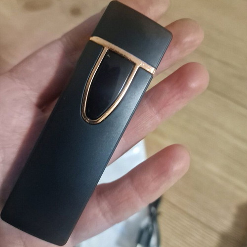 Windproof USB Lighter new, black color with touch display
