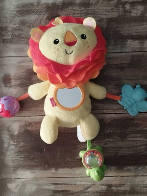 Fisher Price stroller lion soft plush used