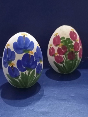 Decorative eggs used, pack of 2, handmade ceramic Easter eggs